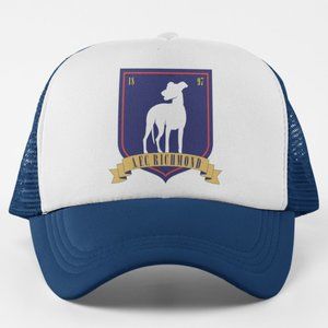NEW Ted Lasso AFC Richmond Crest Foam Trucker Mesh Snapback Hat 2-TONE NAVY